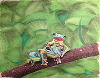 Frog Pile - marker, pencil, and chalk 11x14