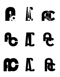 First round of initials logo creation